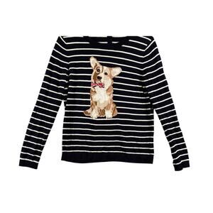 Talbots Striped Corgi Sweater – Medium Petite | Navy & Cream